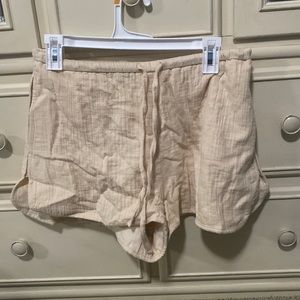 Tan Zara flowy beach shorts